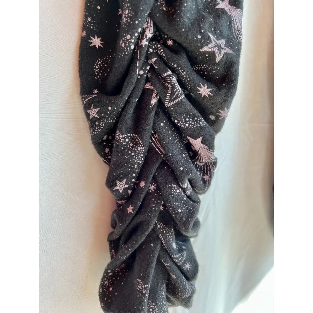 Chaser Black Mystical Star Print Bliss Knit Shirred Jogger Pants Black Purple S - Picture 11 of 13